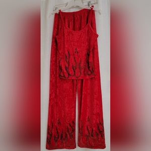 Red Pants and Tank with Black Flames